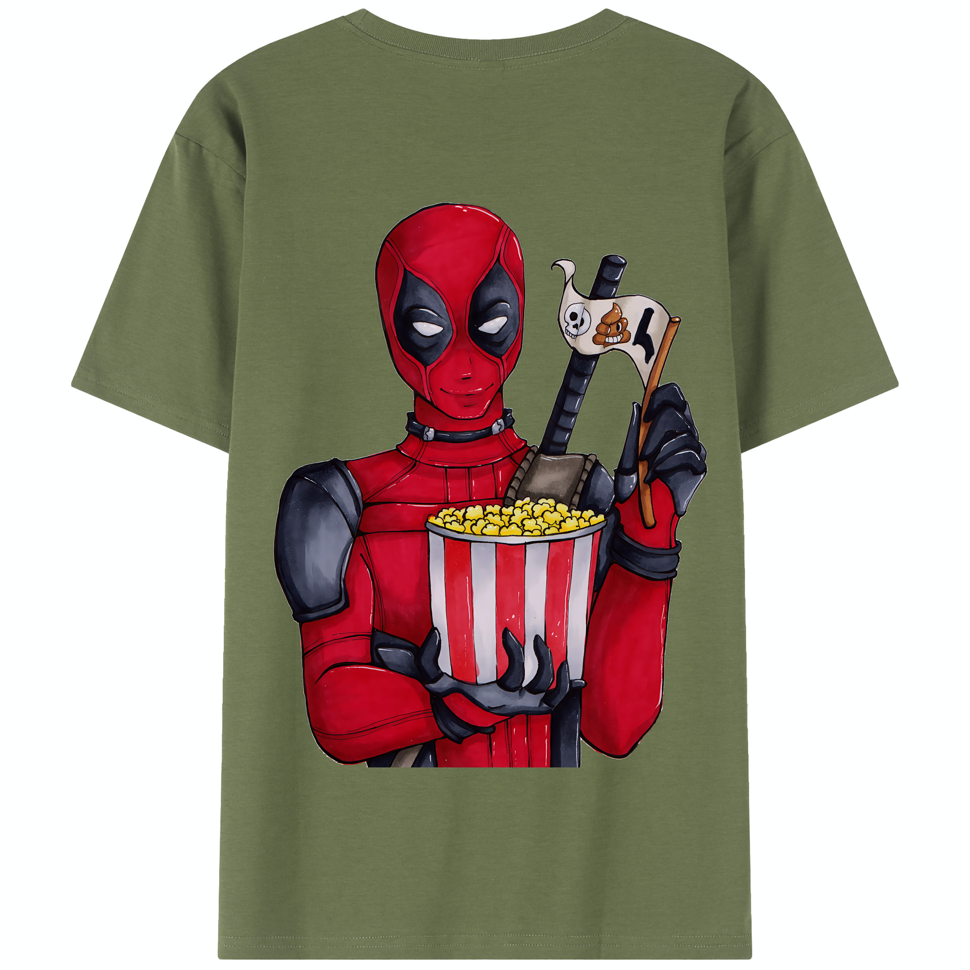 （画像用） Deadpool デッドプール 綿100％半袖Tシャツ（背面プリント）